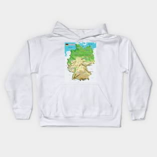 Physical map of Germany Kids Hoodie